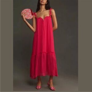 NWT Anthro Elegant Pink Sleeveless Maxi Dress